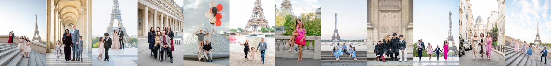 mosaic of family photos in Paris
