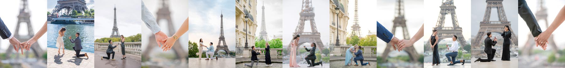 mosaic of proposal photos in Paris