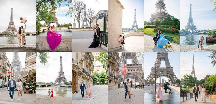 Eiffel Tower photos collage for mobile