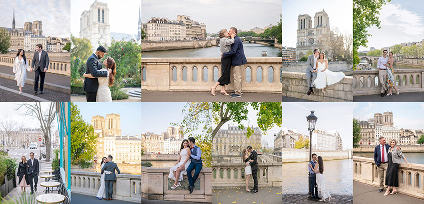 Ile Saint Louis and Notre Dame photos collage for mobile
