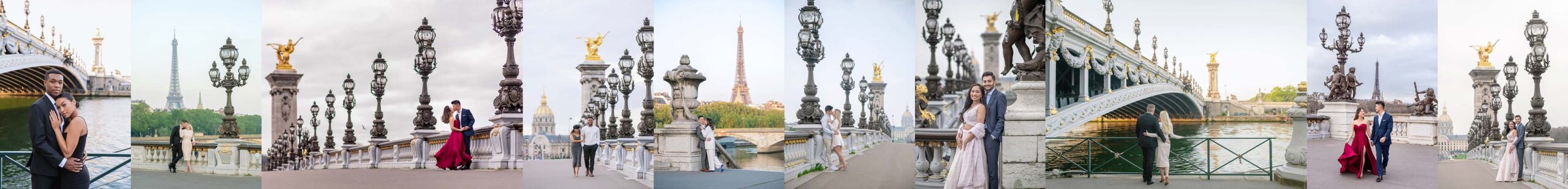 Alexander III bridge photos collage