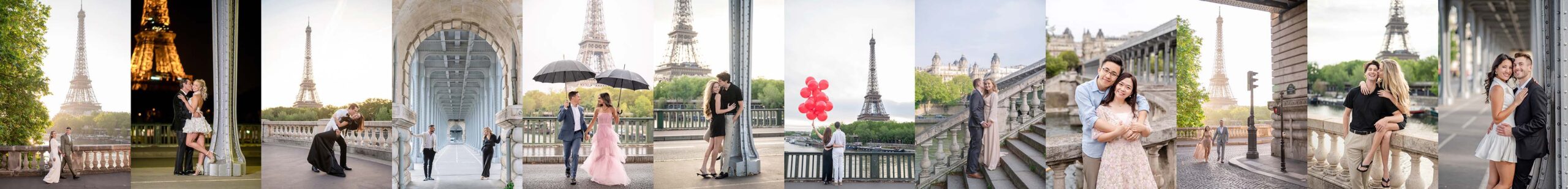 Bir Hakeim bridge photos collage